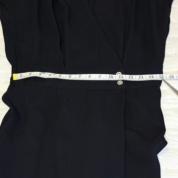 Vintage Cache Mandarin Collar Jumpsuit Women's 12 Black - Picture 8 of 10